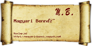 Magyari Bennó névjegykártya